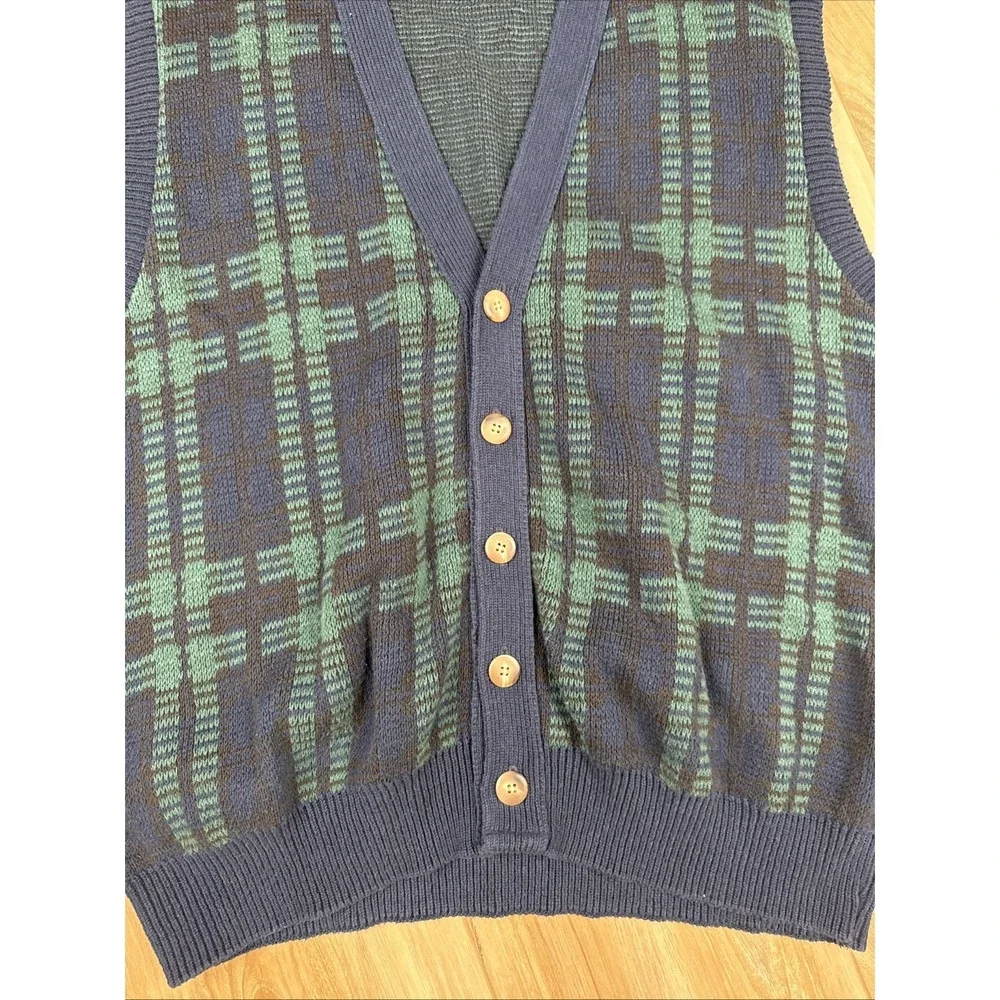 Vintage Men's John‎ Henry 100% Cotton Knit Sweater Vest Size XL